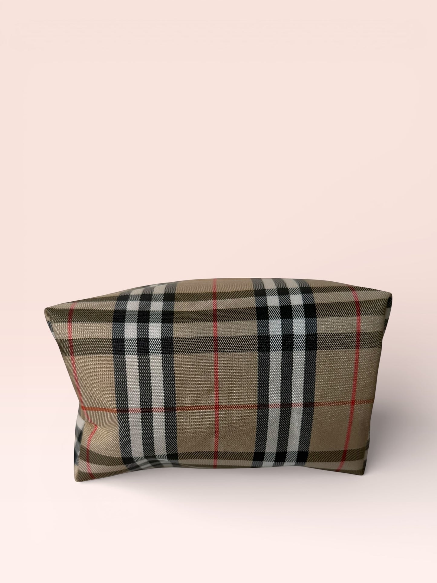 Burberry Canvas Vintage Nova Check Nylon Leather Mini Handle Bag