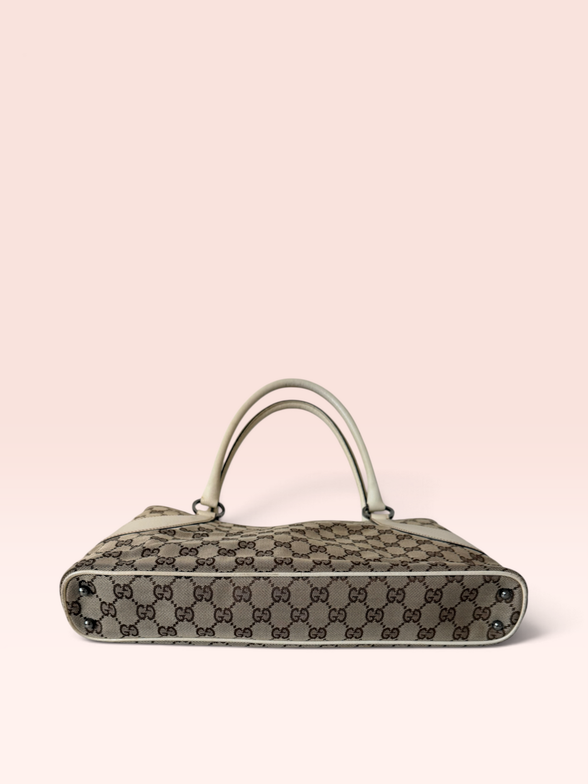 Gucci GG Canvas Vintage Tote Bag (Beige-Brown)