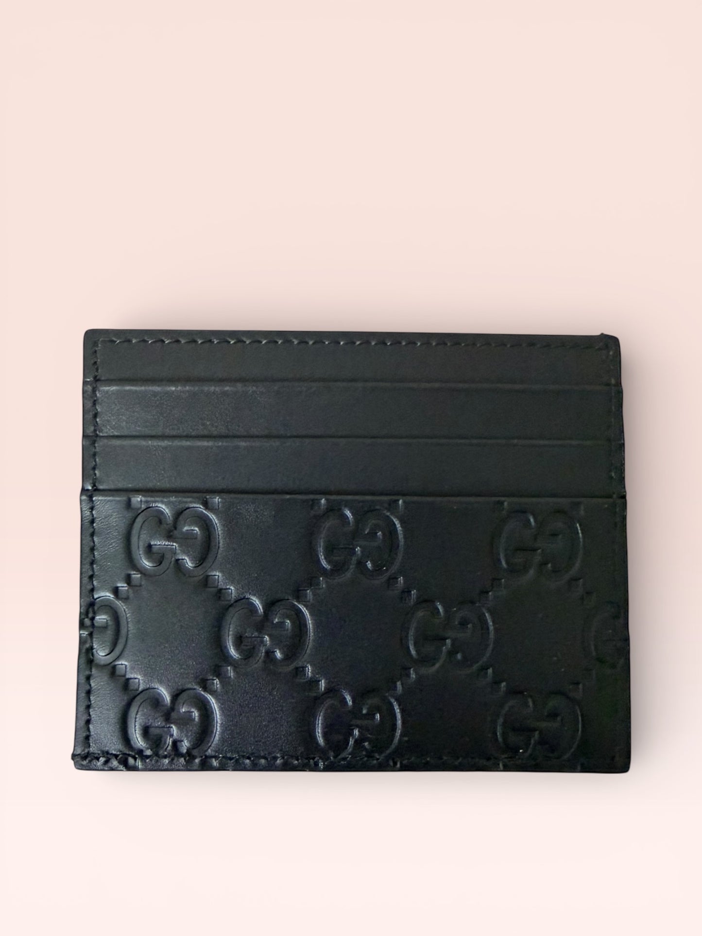 Gucci GG Emblem Card Case  (Black)