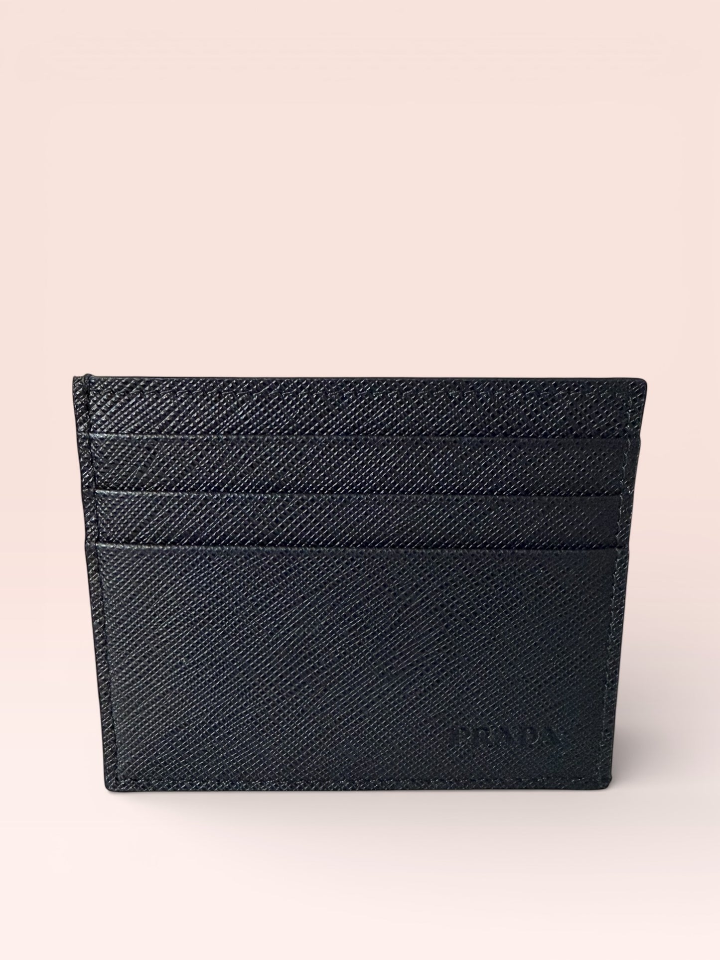 Prada Saffiano Leather Card Holder (Black)