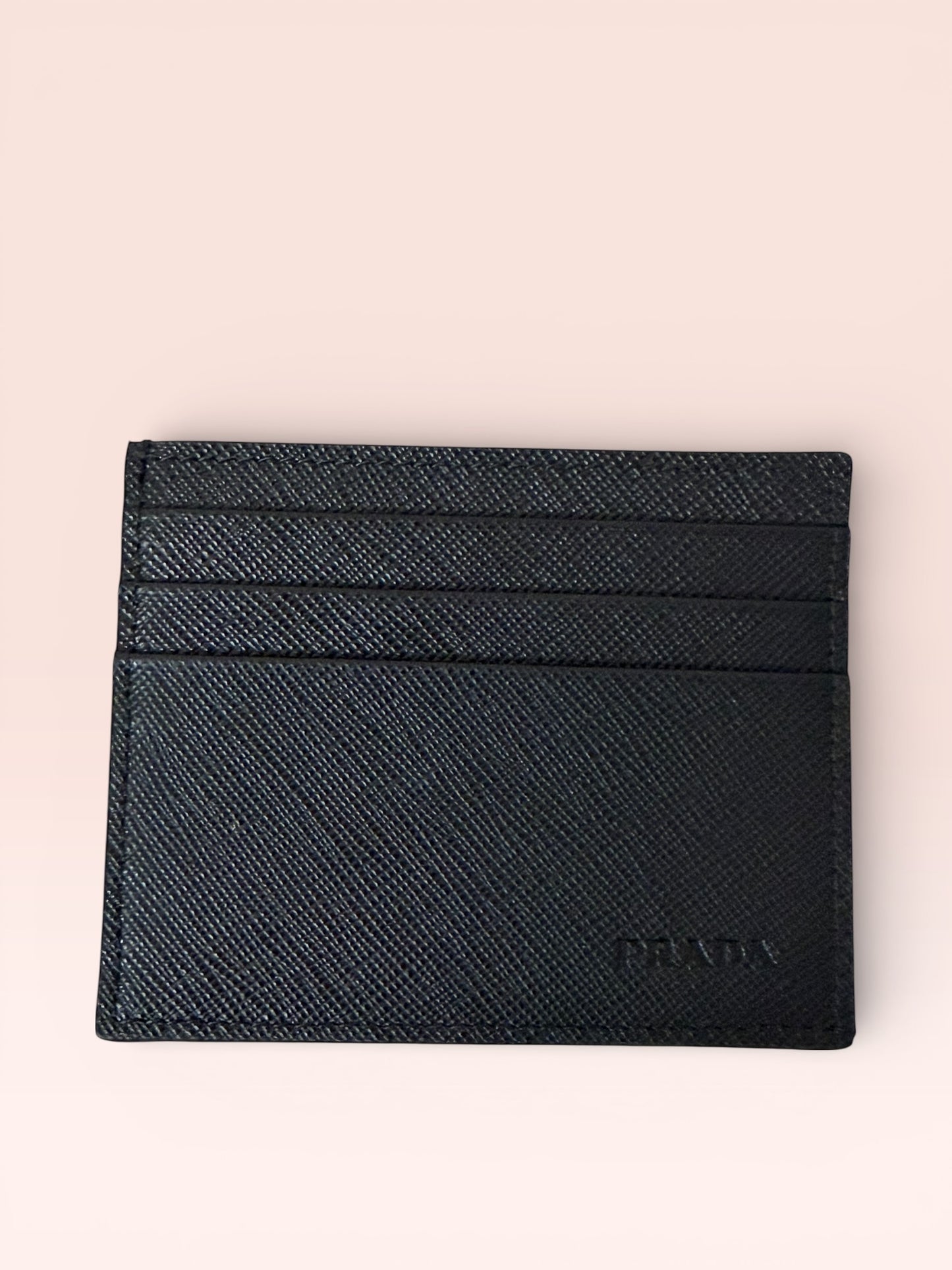 Prada Saffiano Leather Card Holder (Black)