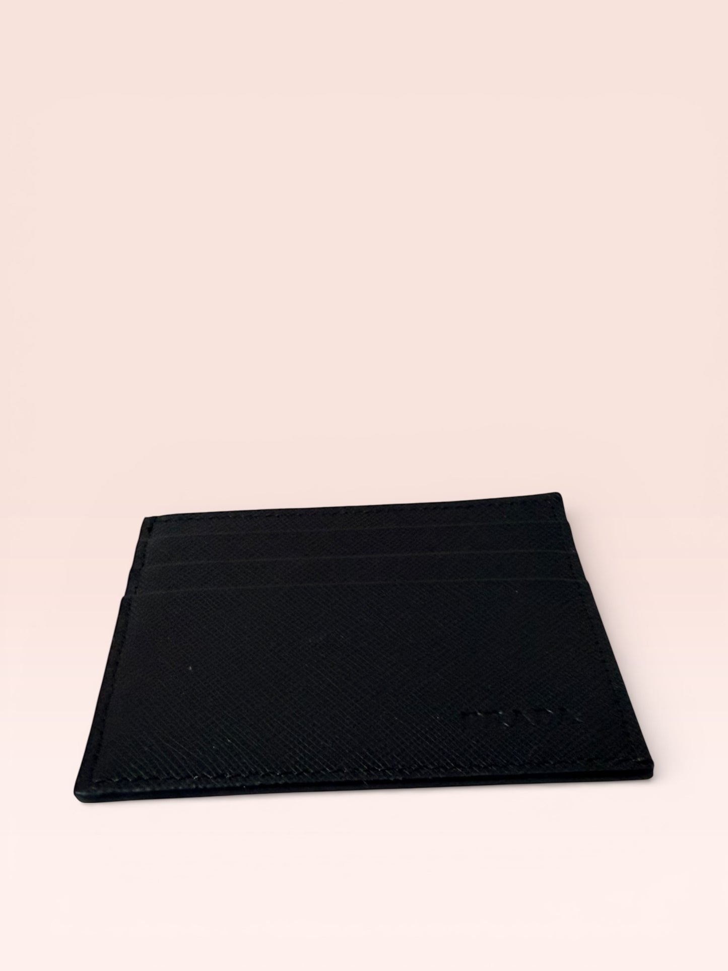 Prada Saffiano Leather Card Holder (Black)