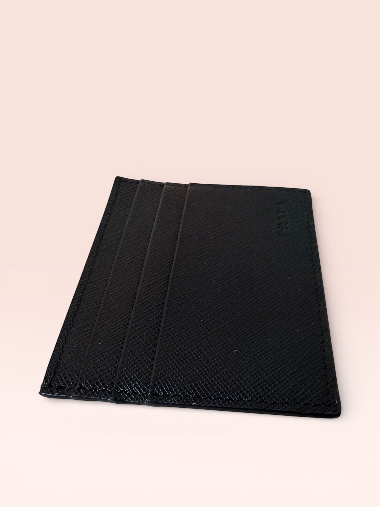 Prada Saffiano Leather Card Holder (Black)