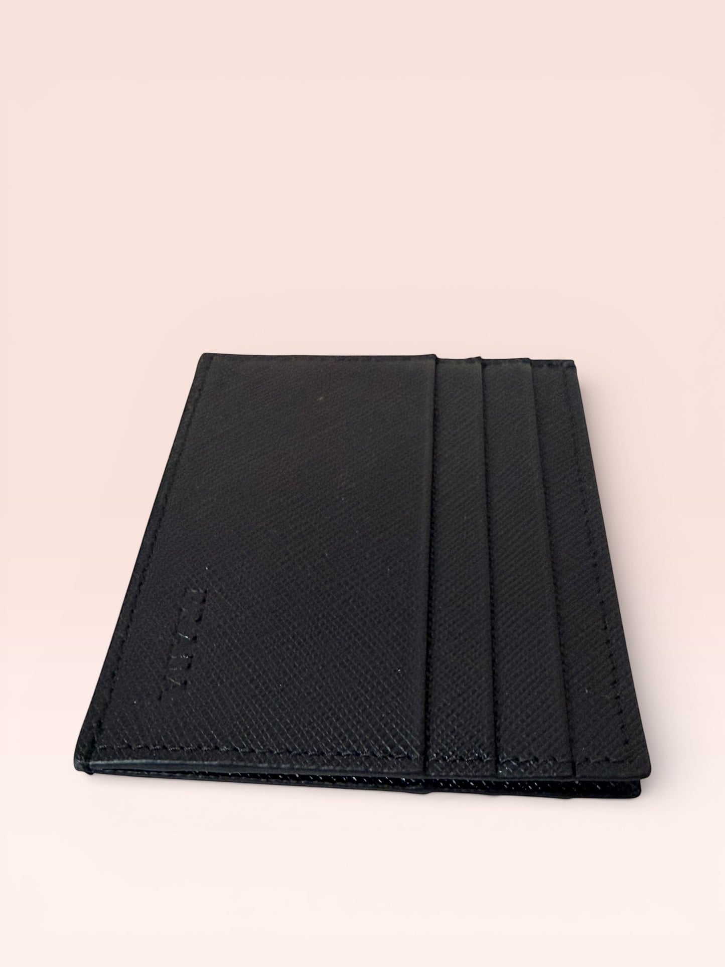 Prada Saffiano Leather Card Holder (Black)