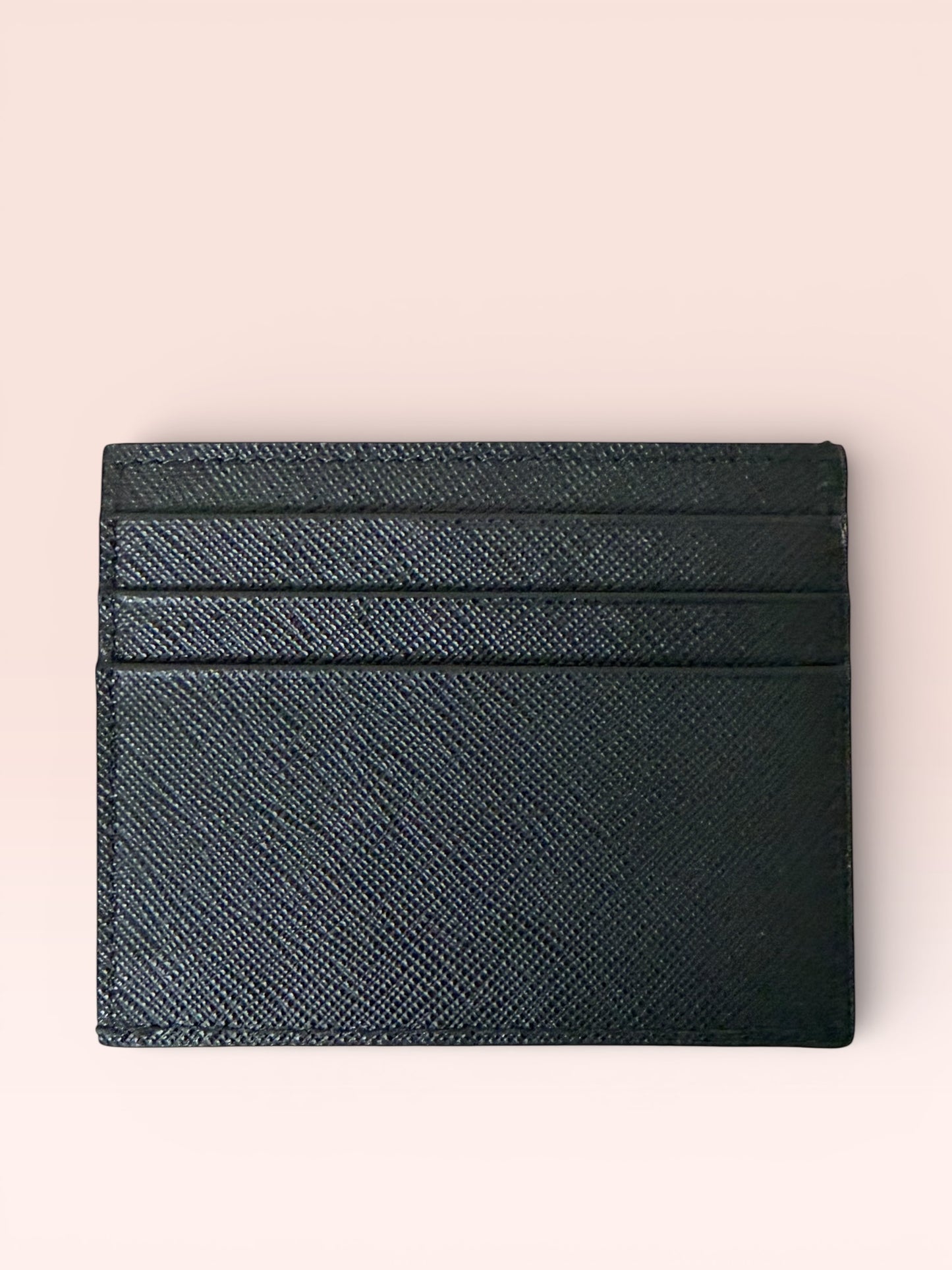 Prada Saffiano Leather Card Holder (Black)