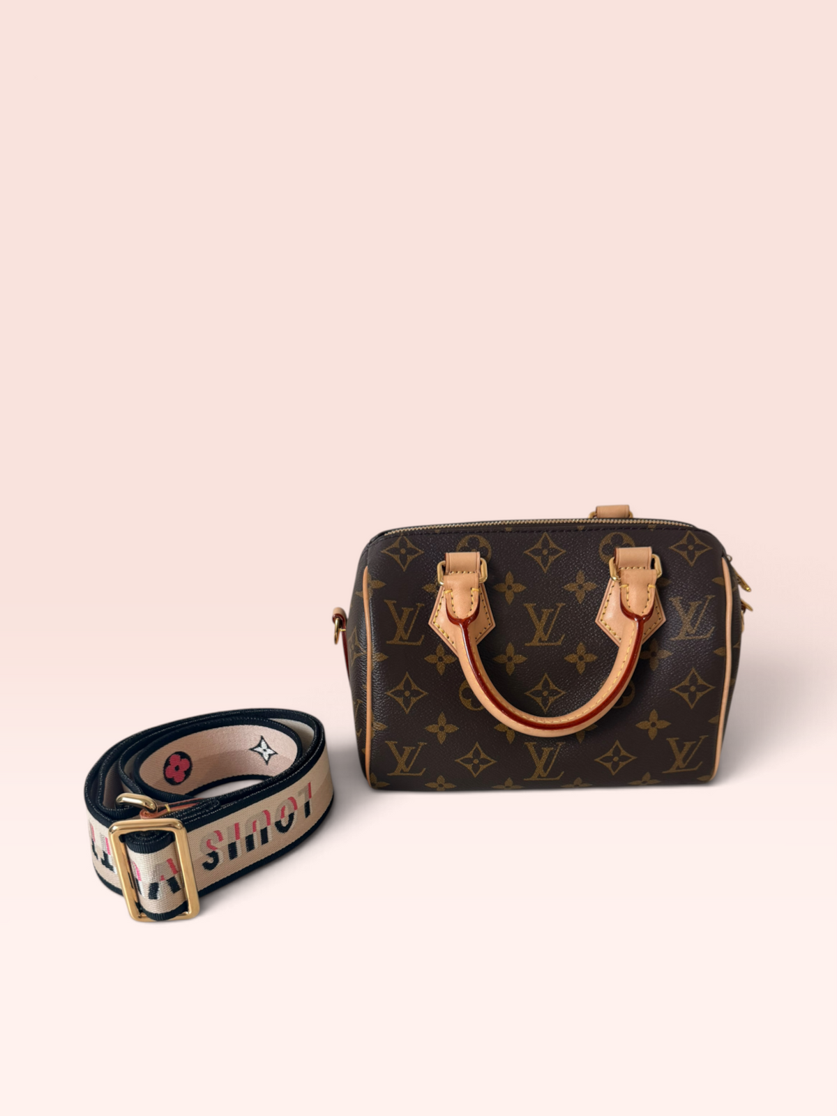 Louis Vuitton Monogram Canvas Speedy 20 with Strap (RFID)