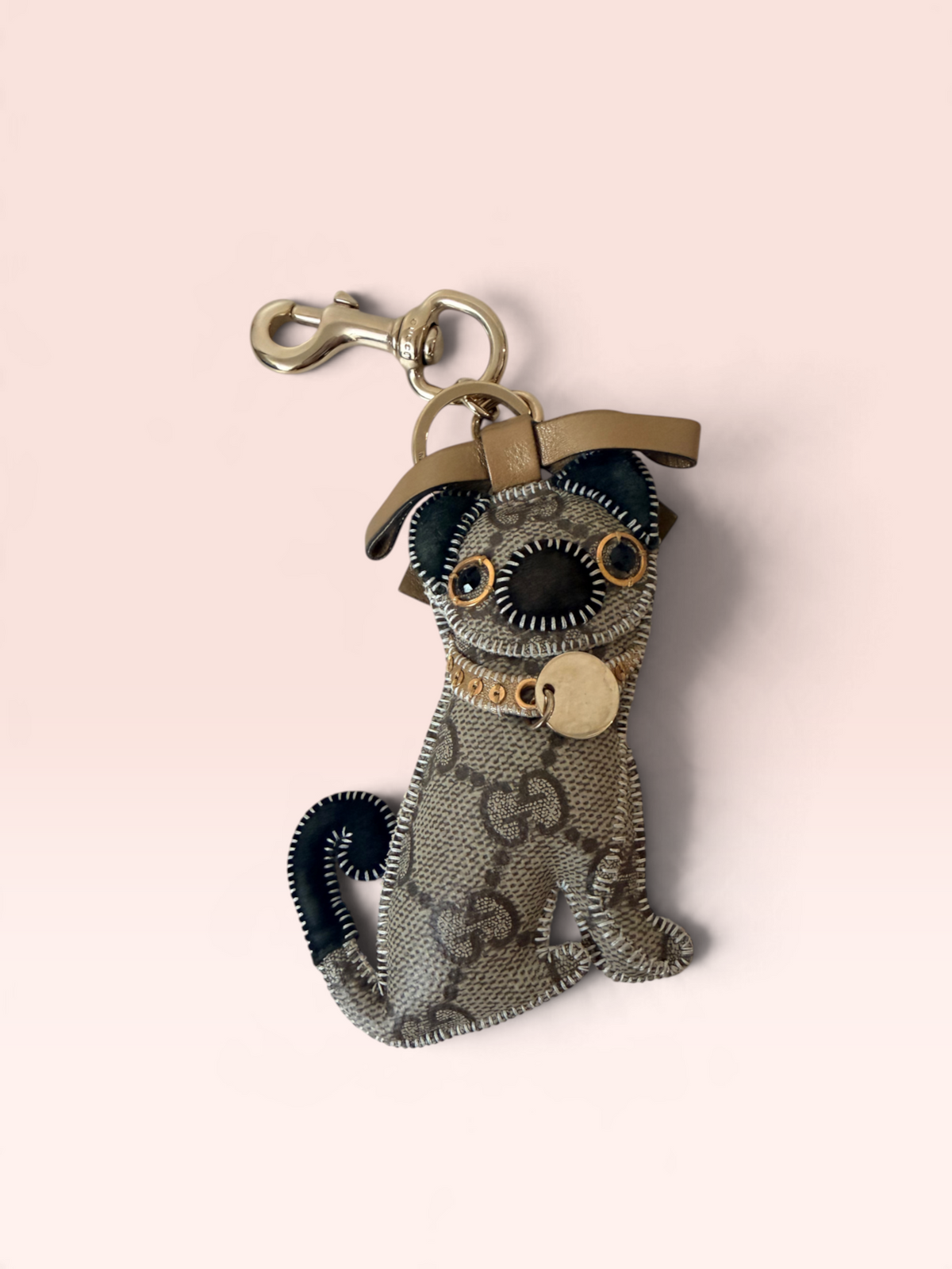 Gucci GG Canvas Guccioli Oliver Pug Charm (Full Set)