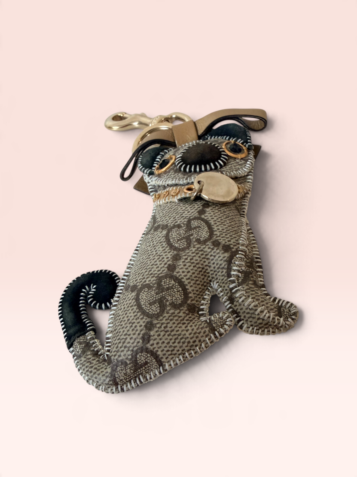 Gucci GG Canvas Guccioli Oliver Pug Charm (Full Set)