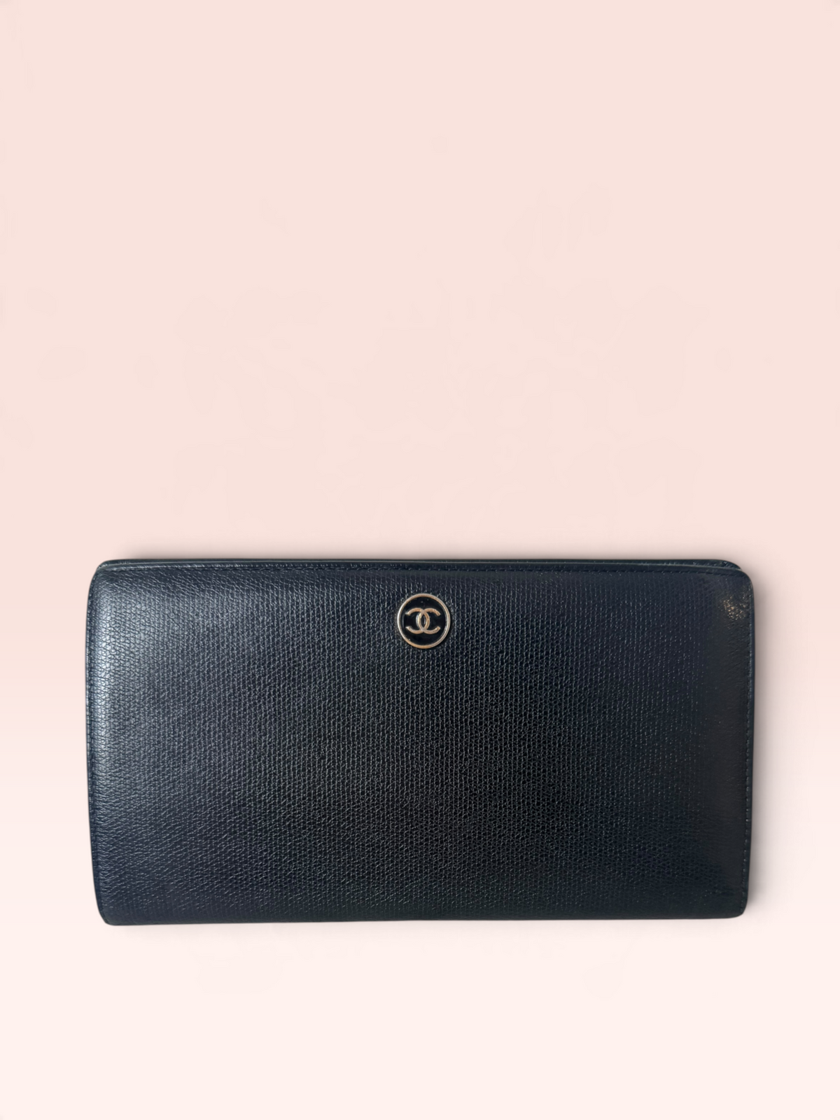 Chanel Coco Button Grained Calfskin Long Wallet (Black) 10 series 2005-2006