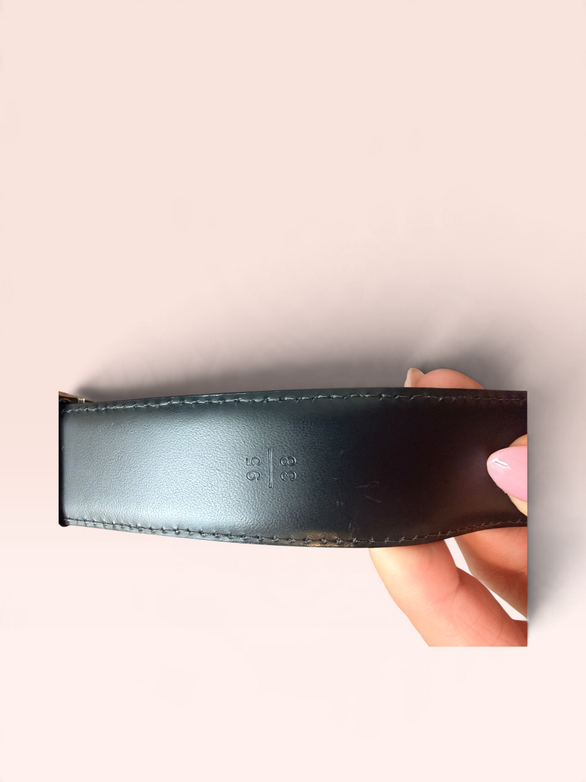Louis Vuitton Taiga Leather Belt (Black) 2004 Size 95 36"-40"