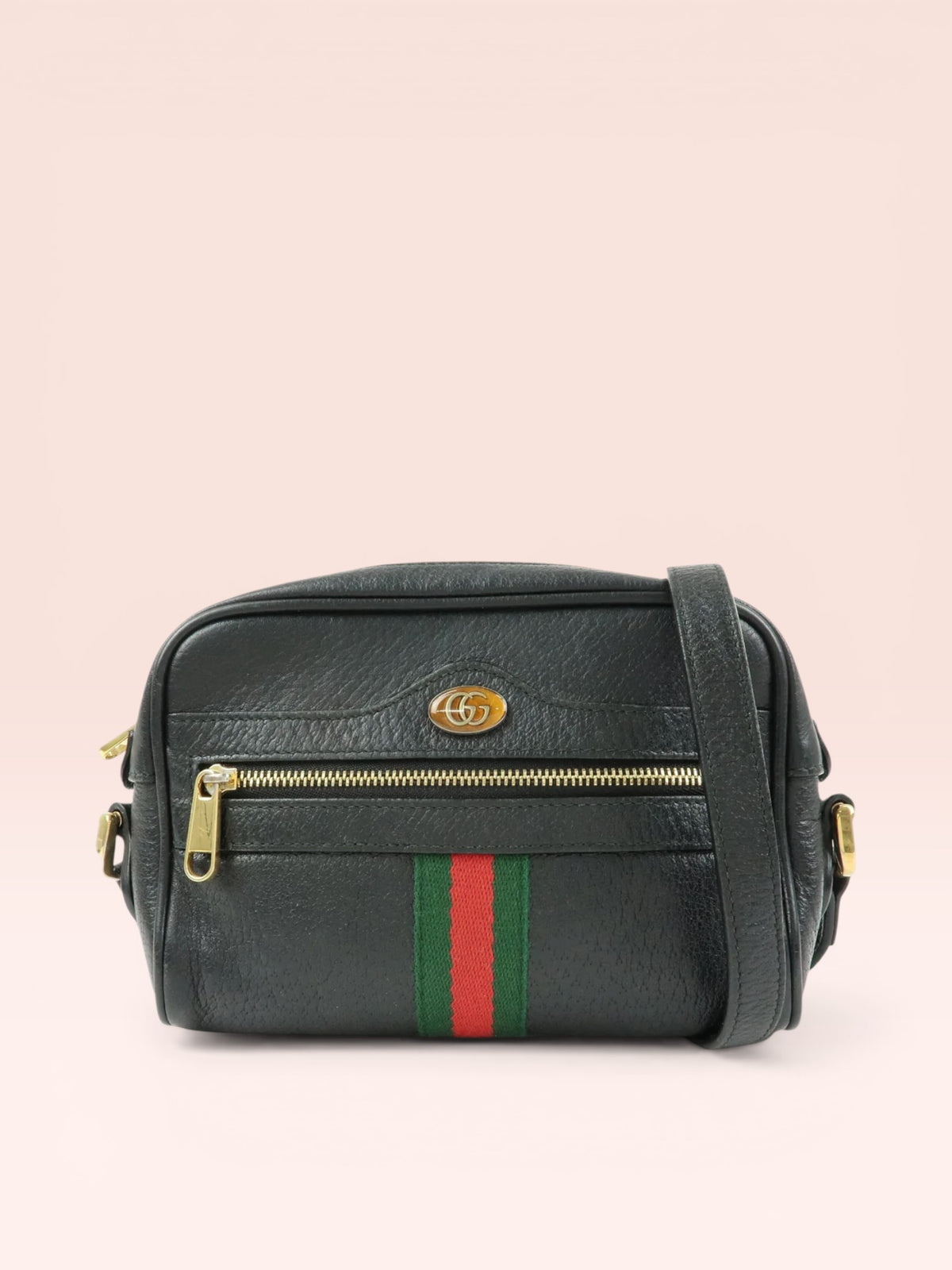 Gucci Leather Mini Ophidia Web Crossbody Bag