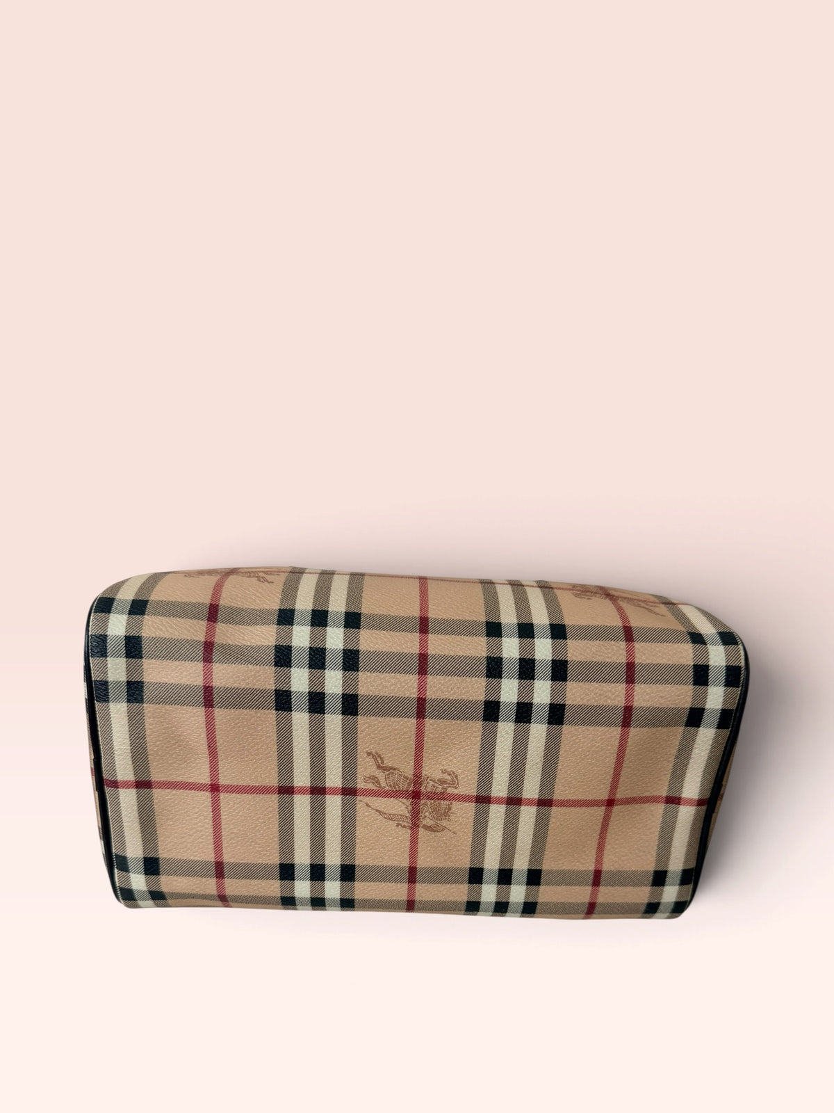 Burberry Haymarket Check Small Chester Bowling Bag Chocolate