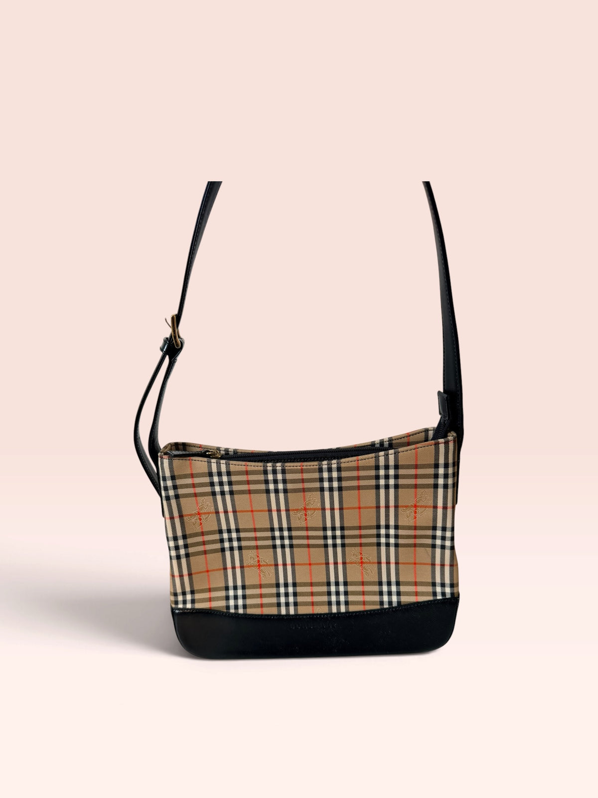Burberry Canvas Haymarket Check Shoulder Bag