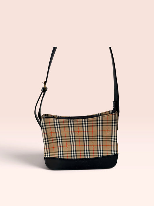 Burberry Canvas Haymarket Check Shoulder Bag