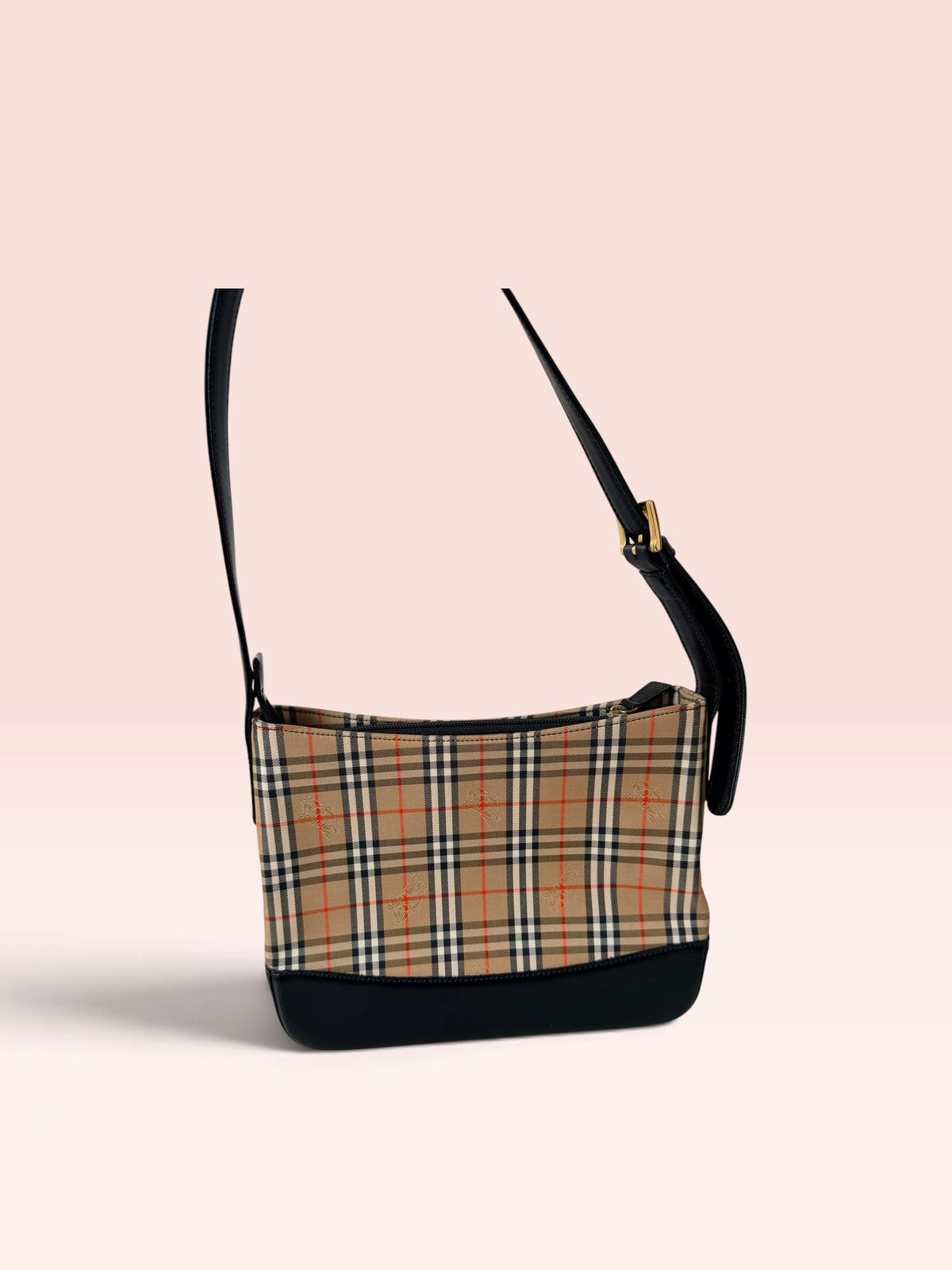 Burberry Canvas Haymarket Check Shoulder Bag