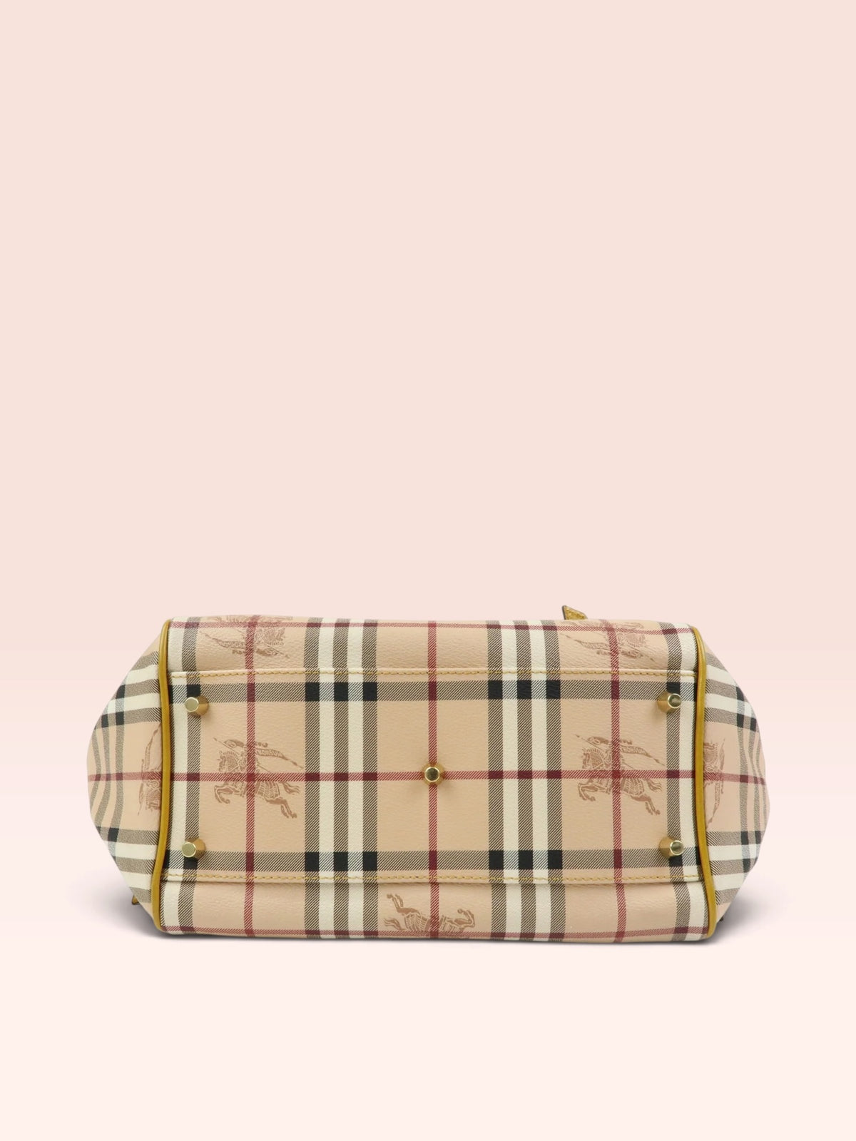 Burberry Canvas Haymarket Check Tote with Pouch