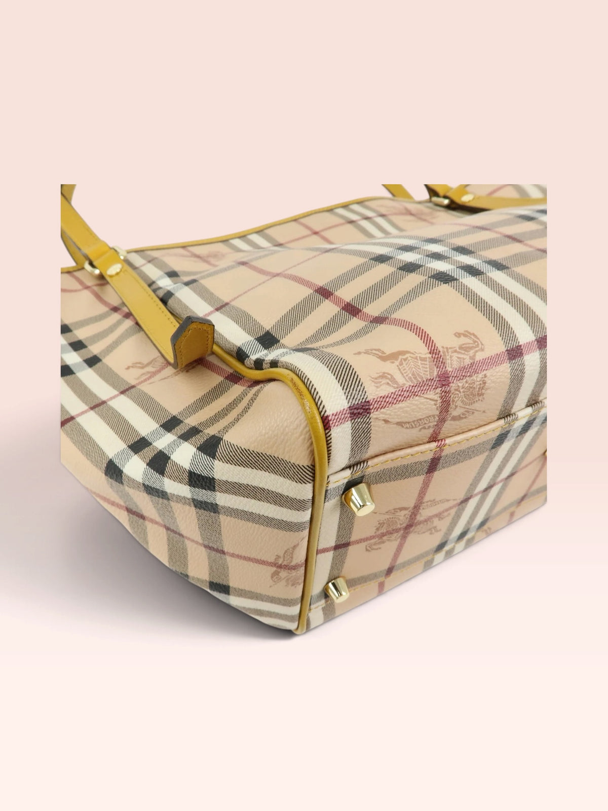Burberry Canvas Haymarket Check Tote with Pouch