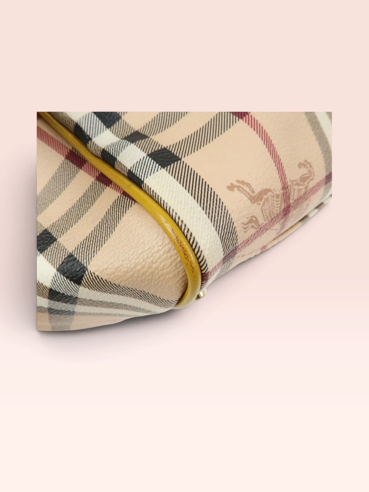 Burberry Canvas Haymarket Check Tote with Pouch