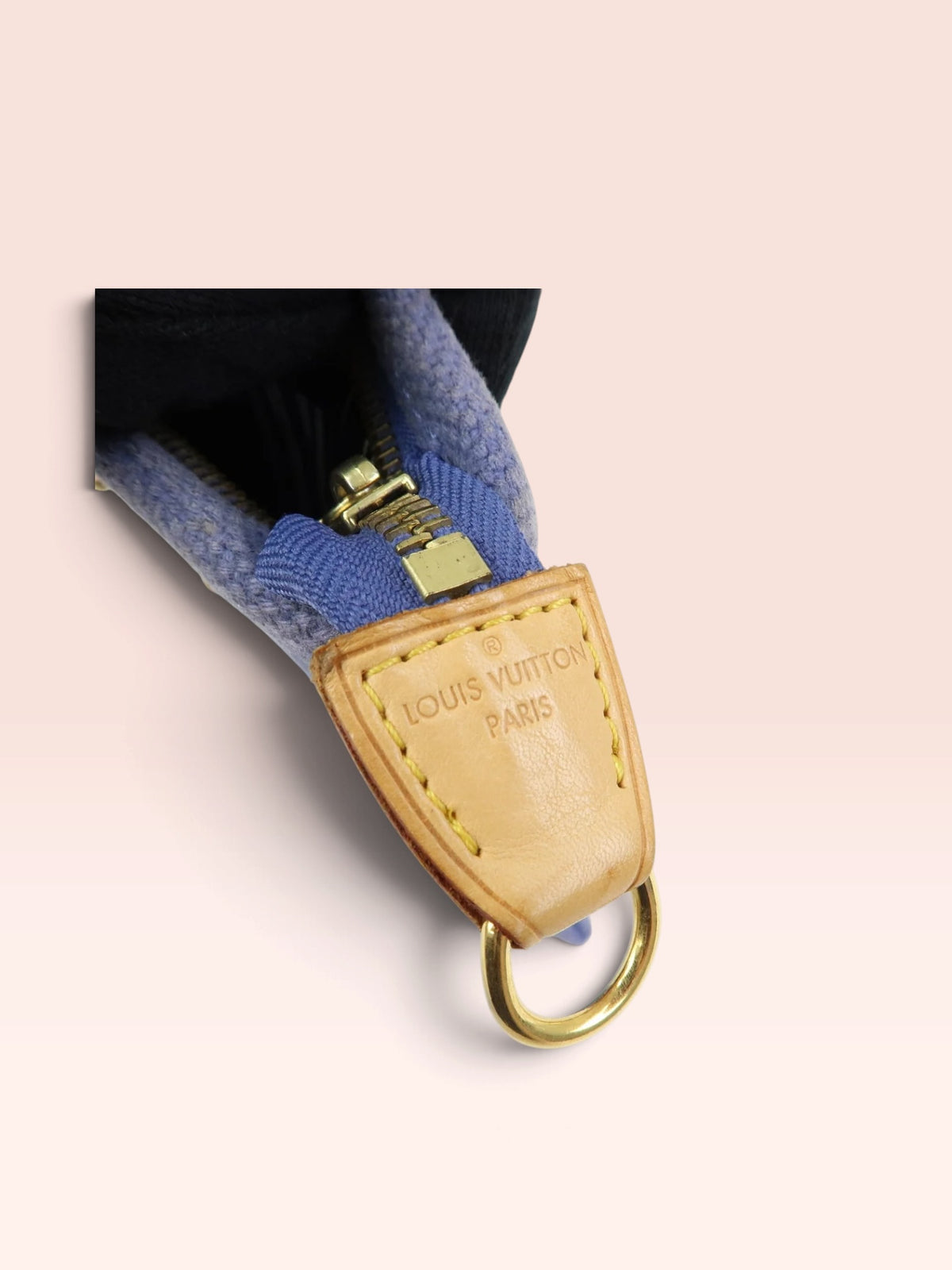 Louis Vuitton Canvas Blue Antigua Canvas Pochette Plat PM
