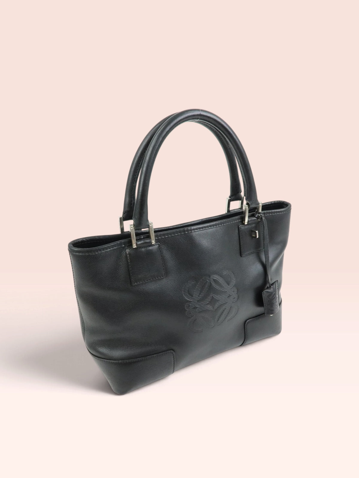 Loewe Leather Amazona Fusta Embossed Tote Bag - Black