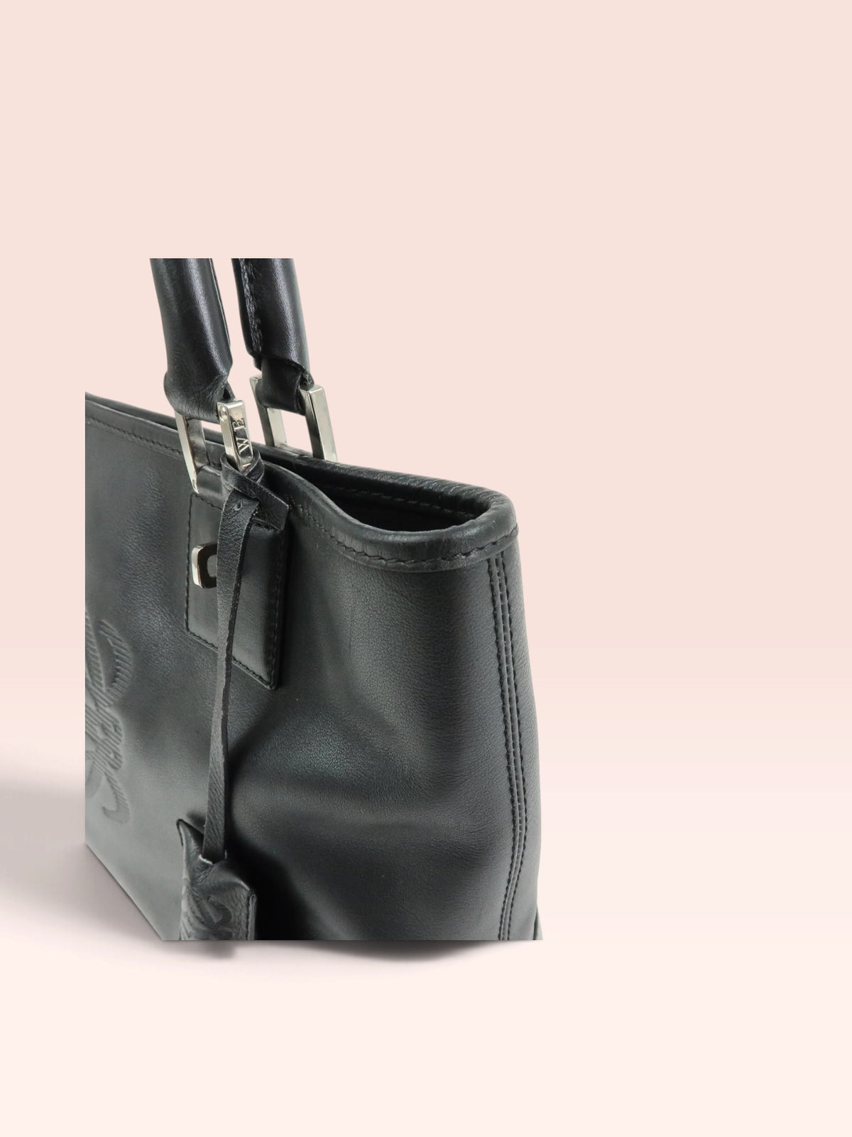Loewe Leather Amazona Fusta Embossed Tote Bag - Black