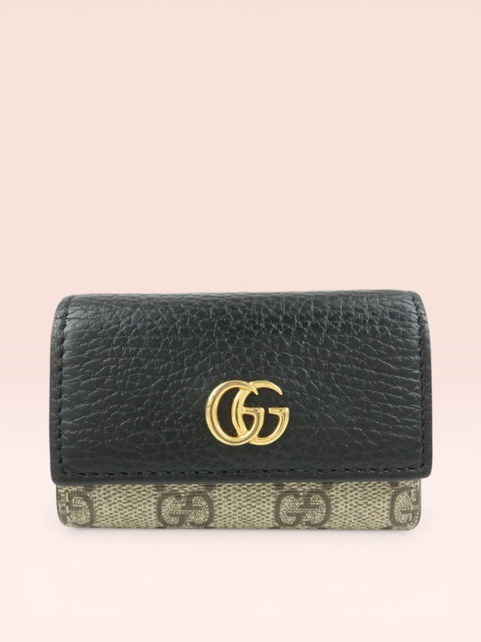 Gucci GG Marmont Canvas Leather 6 Ring Key Case