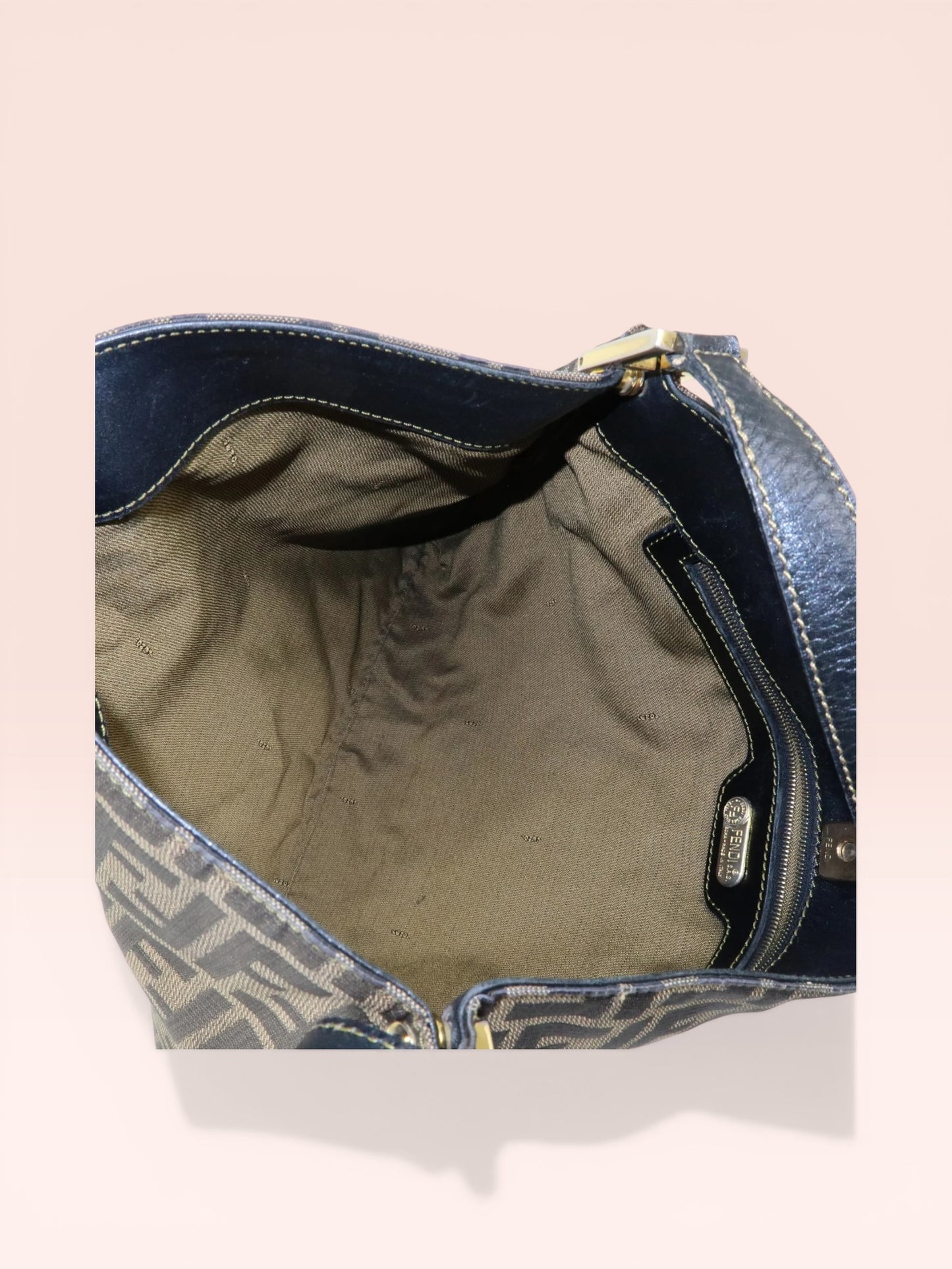 Fendi Zucca Canvas Shoulder Bag