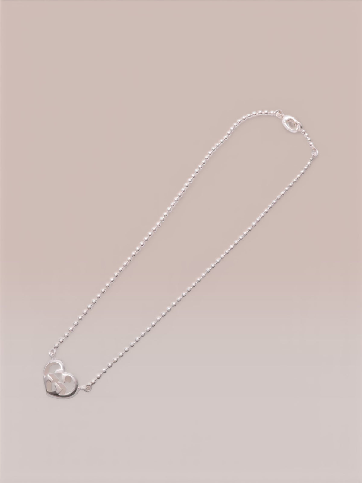 Gucci Lovely Heart Sterling Silver Interlocking G Pendant Necklace