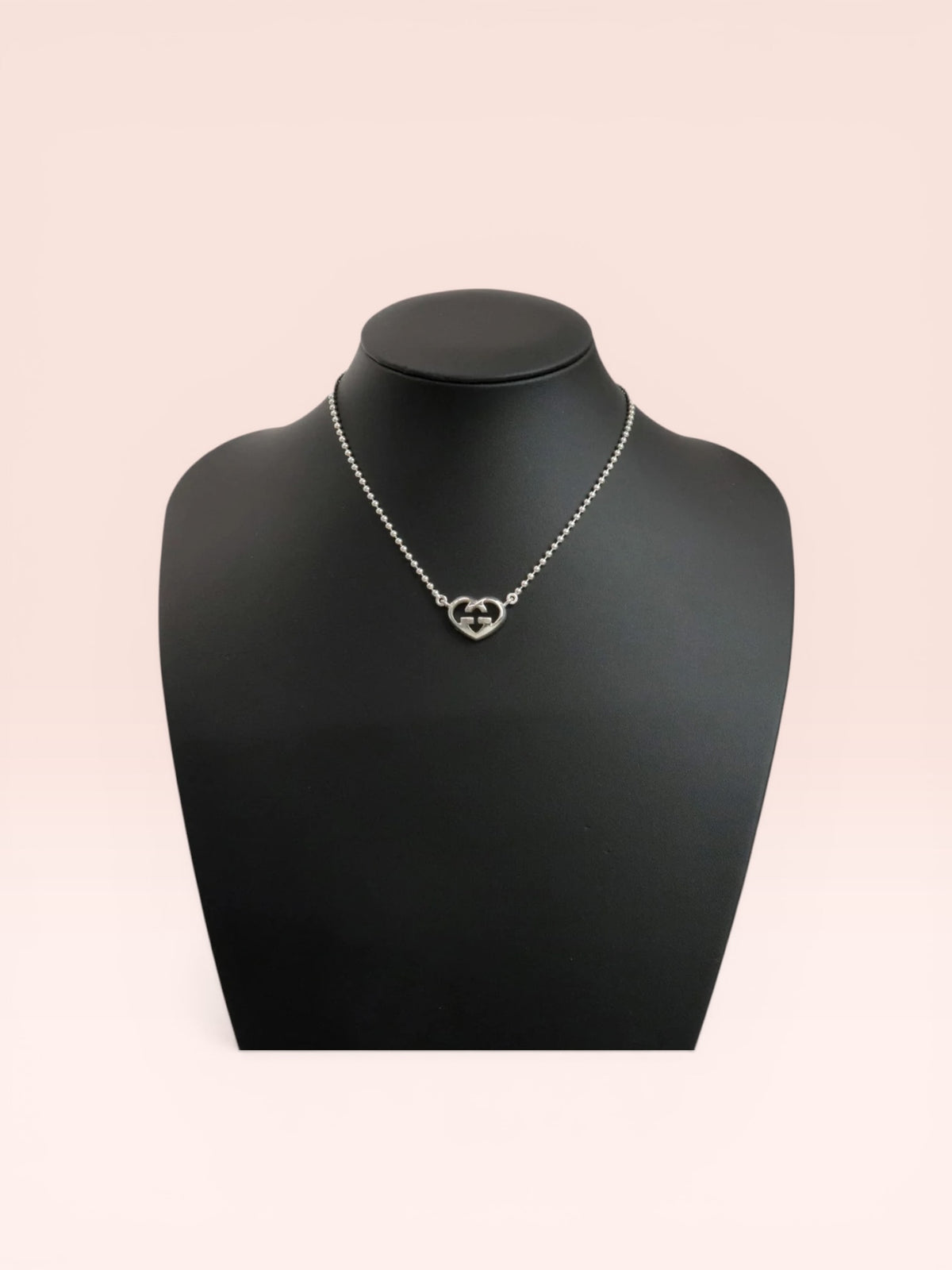 Gucci Lovely Heart Sterling Silver Interlocking G Pendant Necklace