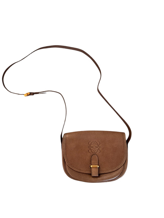 Loewe Anagram Vintage Leather Crossbody (Light Brown)