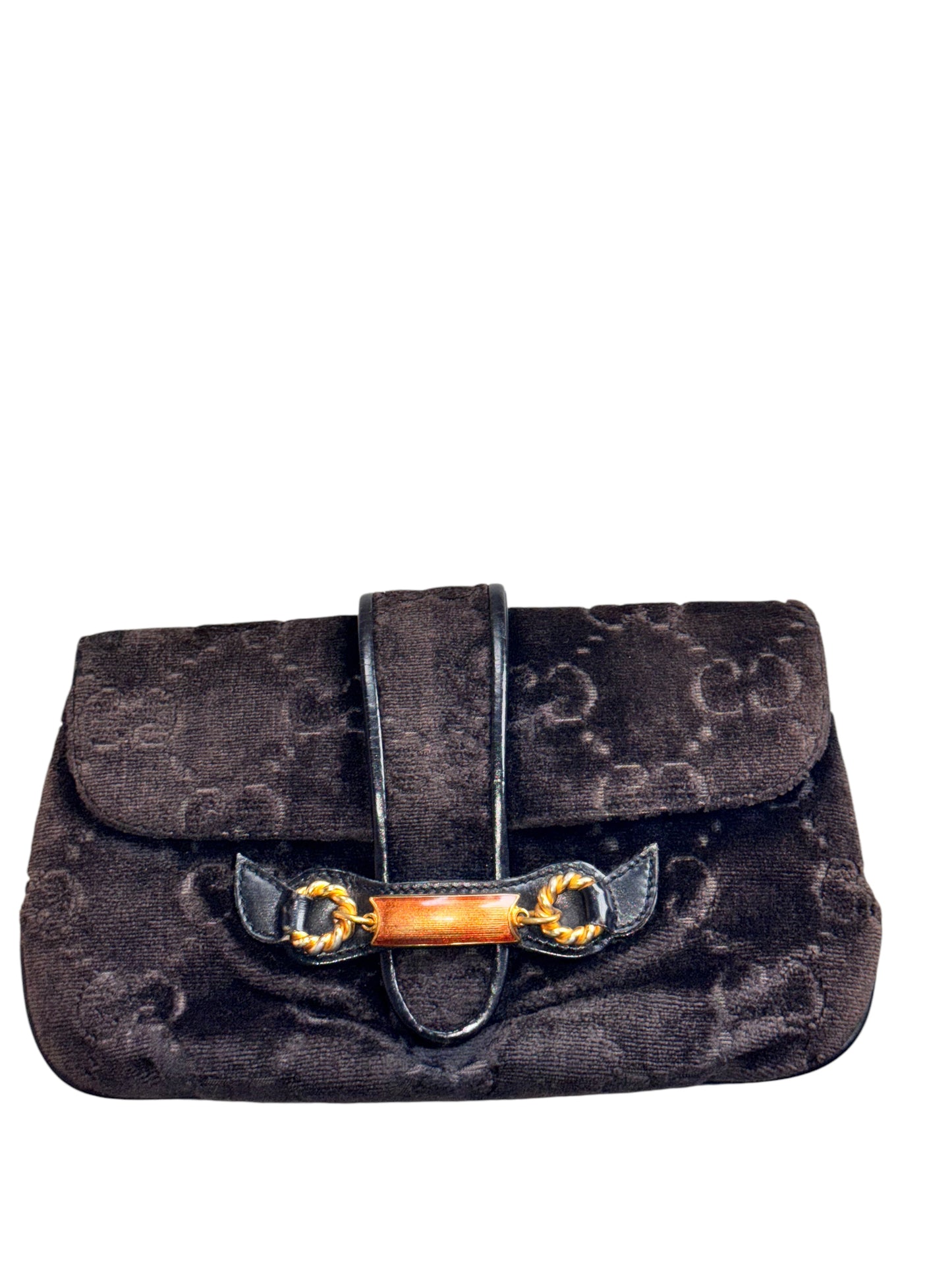 Gucci Vintage Velour Clutch Bag