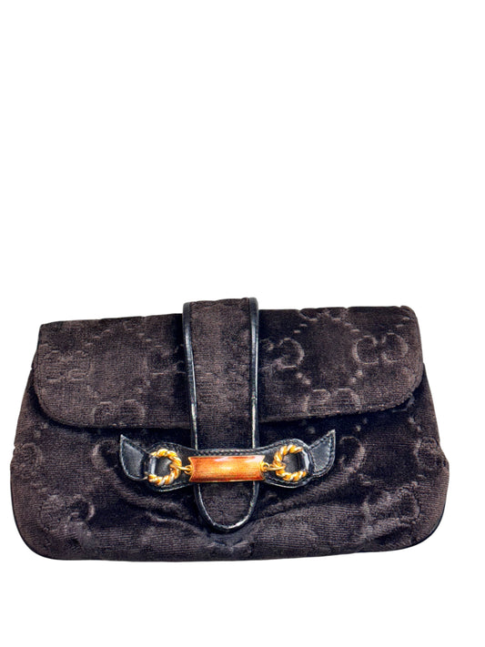 Gucci Vintage Velour Clutch Bag