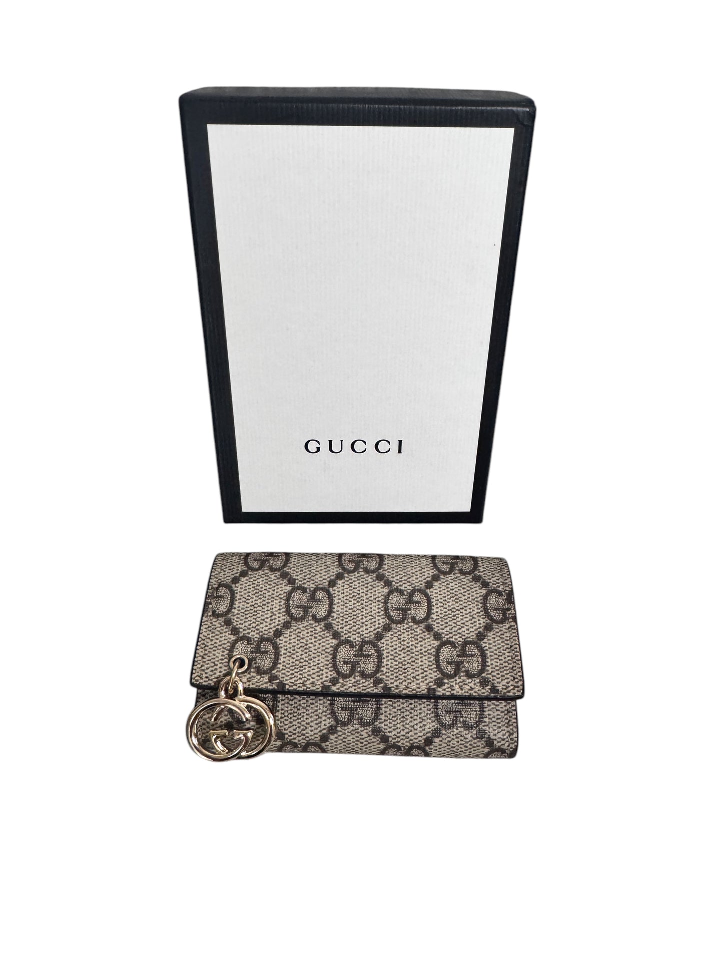 Gucci GG Supreme Coated Canvas 6 Key Case (Beige/Brown)