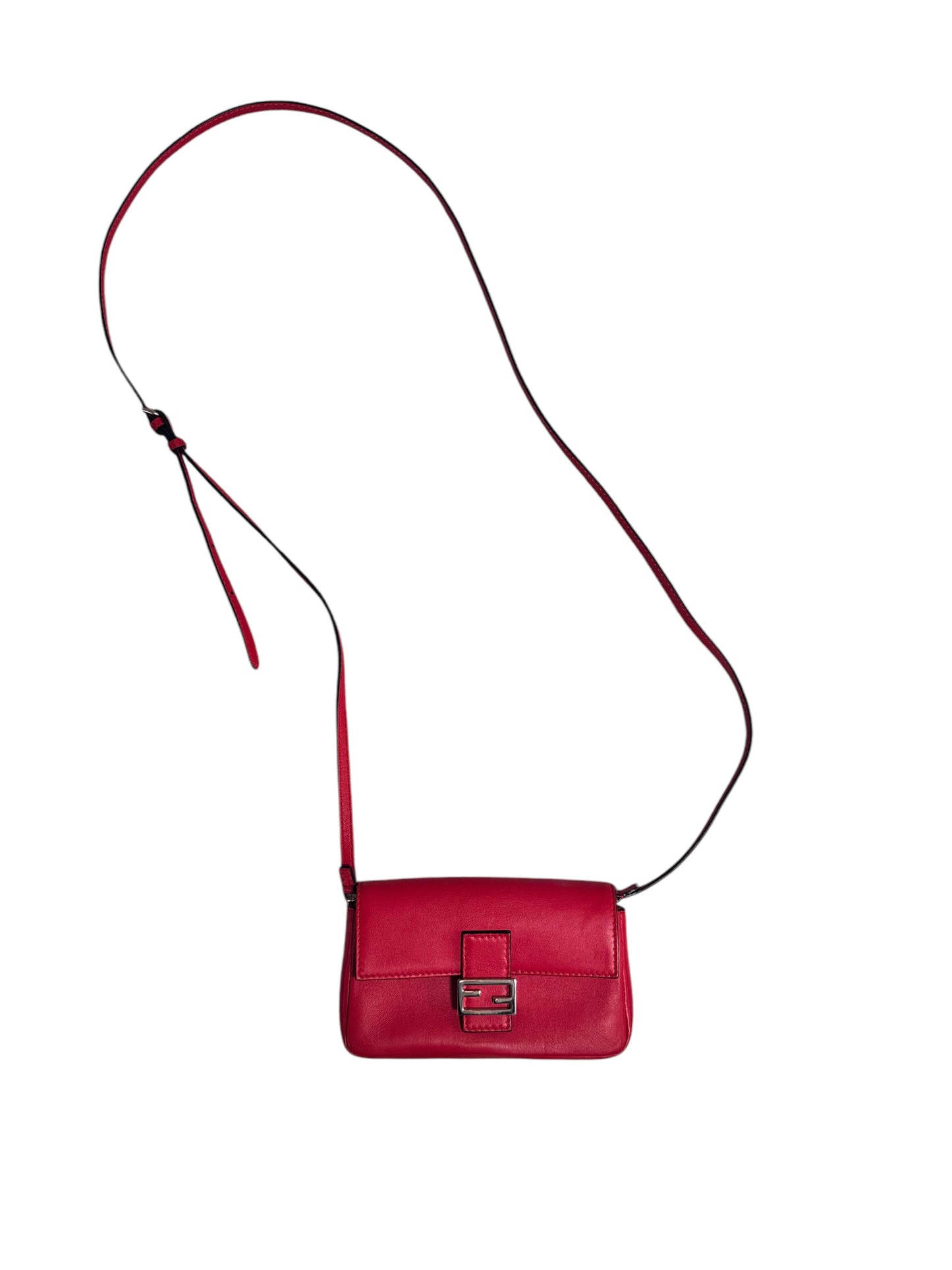 Fendi Micro Baguette Crossbody Bag (Red)
