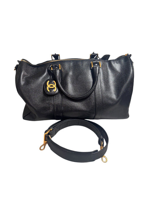 Chanel Vintage Timeless Boston Travel Bag - Caviar Leather