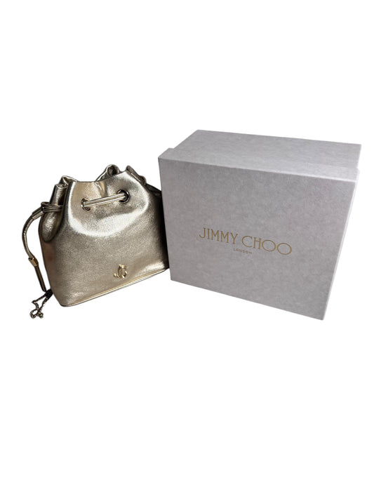 Jimmy Choo Bon Bon Metallic Gold Bucket Bag