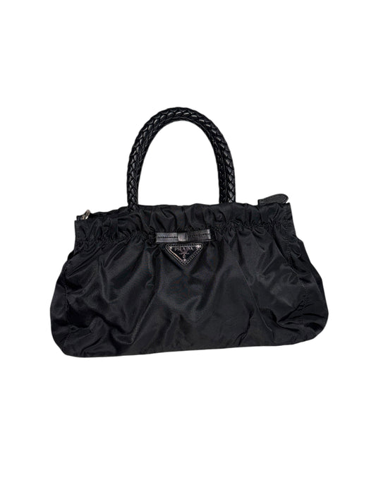 Prada Nylon/Leather Tessuto Bow 2 Way Handbag