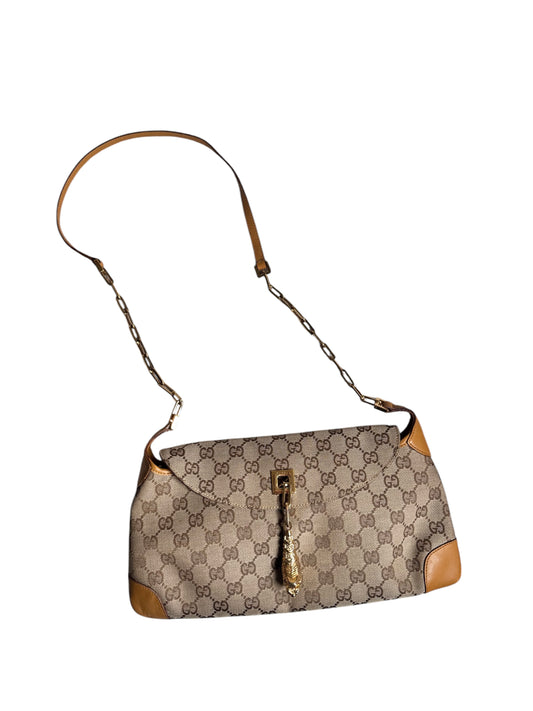 Gucci GG Dionysus Tiger Head Canvas/Leather Gold Chain Shoulder Bag