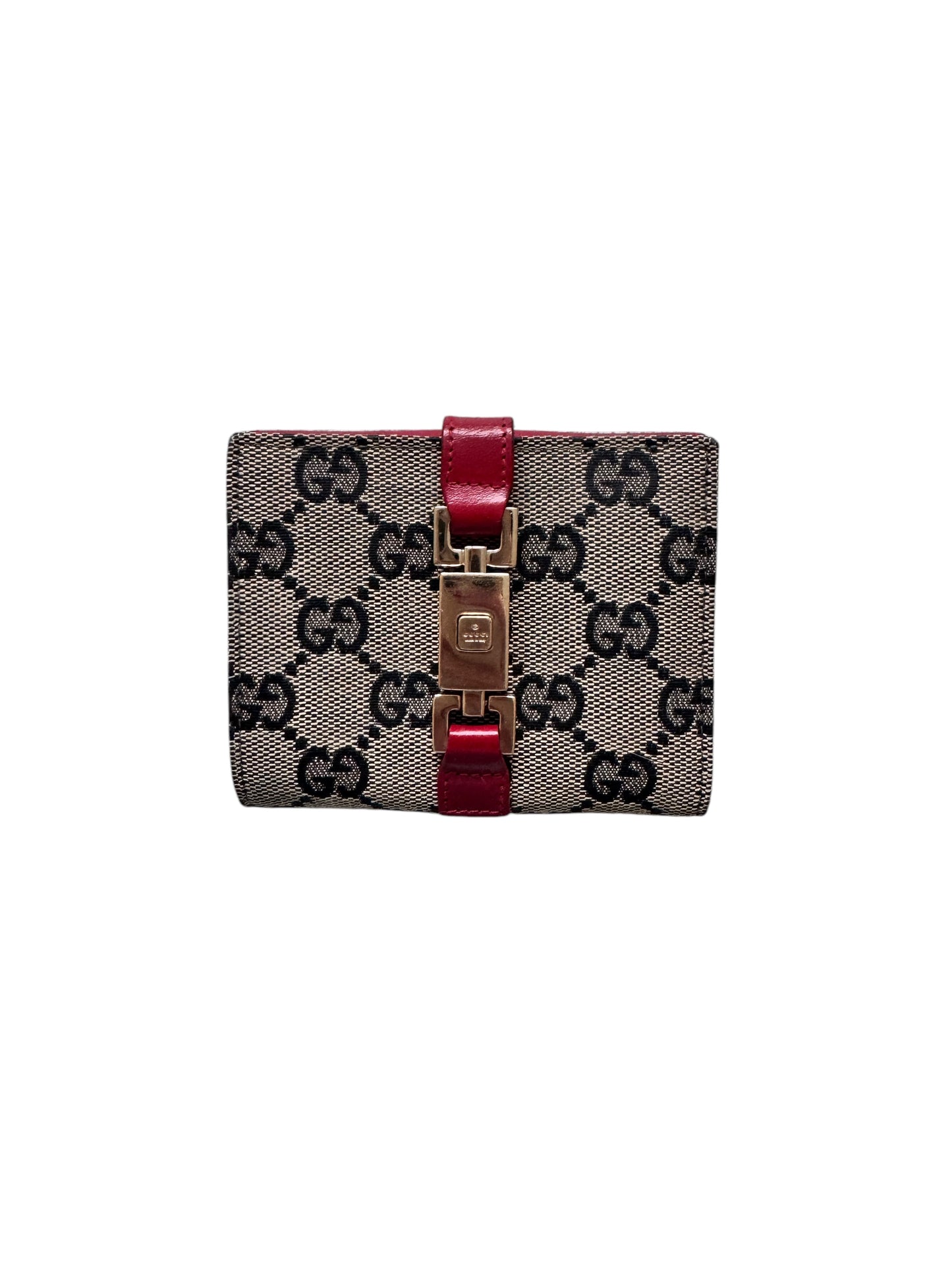 Gucci Vintage Jackie Compact Wallet (Beige/Red)