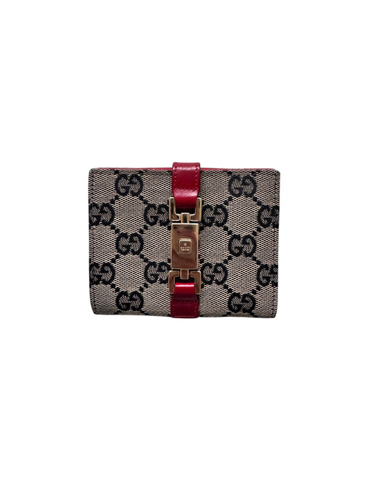 Gucci Vintage Jackie Compact Wallet (Beige/Red)