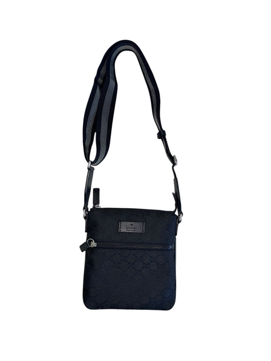 Gucci Sherry Nylon GG Messenger Bag - Black