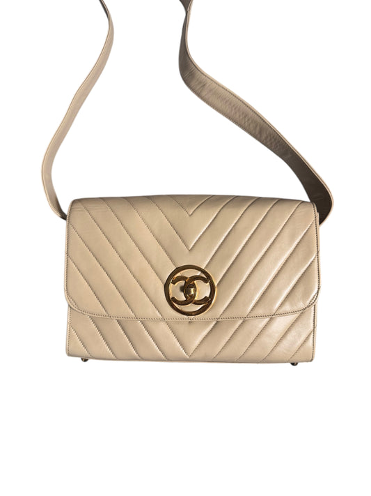 Chanel Lambskin V-shaped Stitch Shoulder Bag *REPAINTED*  1991-1994
