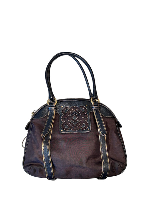 LOEWE Anagram Canvas Leather Hand Bag  (brown/black)