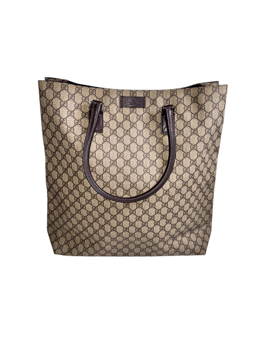 Gucci GG Supreme Vertical Tote (Brown)