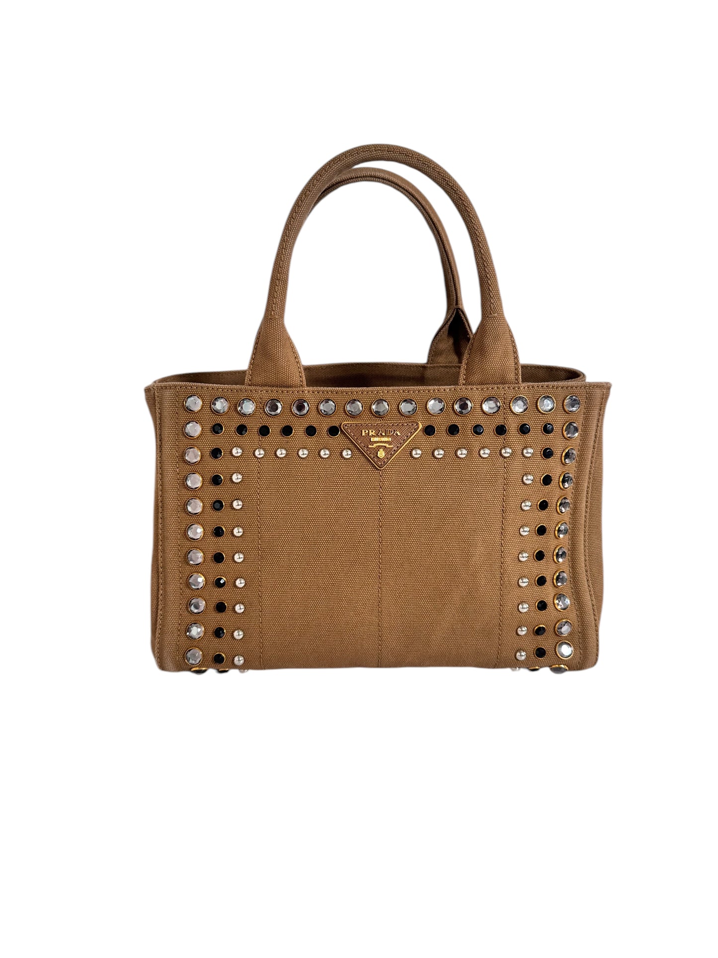Prada Bijou Studs Canapa Tote 2 Way