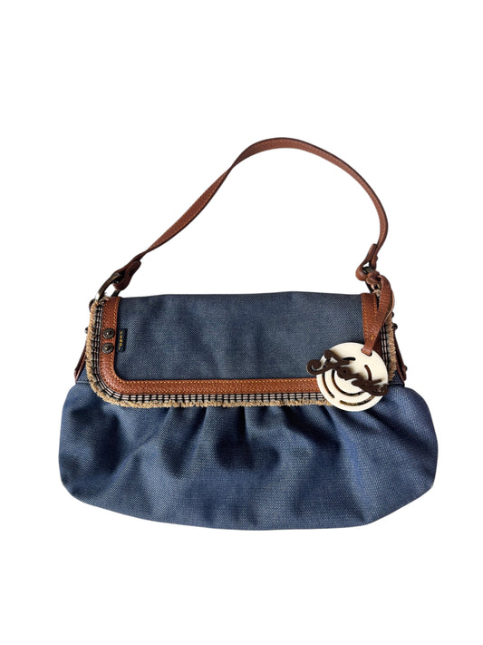 Fendi Denim Chef Flap Shoulder Bag