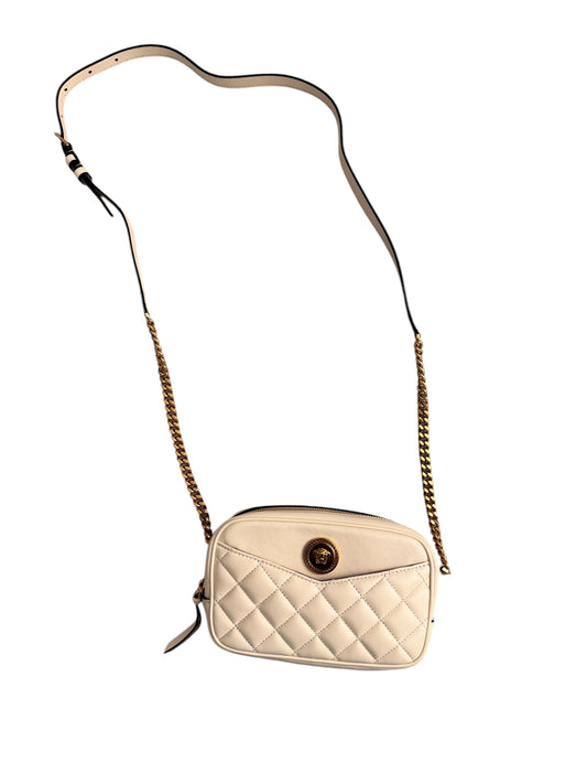 Versace Lambskin Medusa Quilted Small Crossbody Camera Bag Ivory