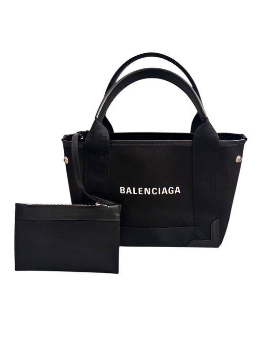 Balenciaga Canvas Cabas Tote with Pouch and Dustbag Black