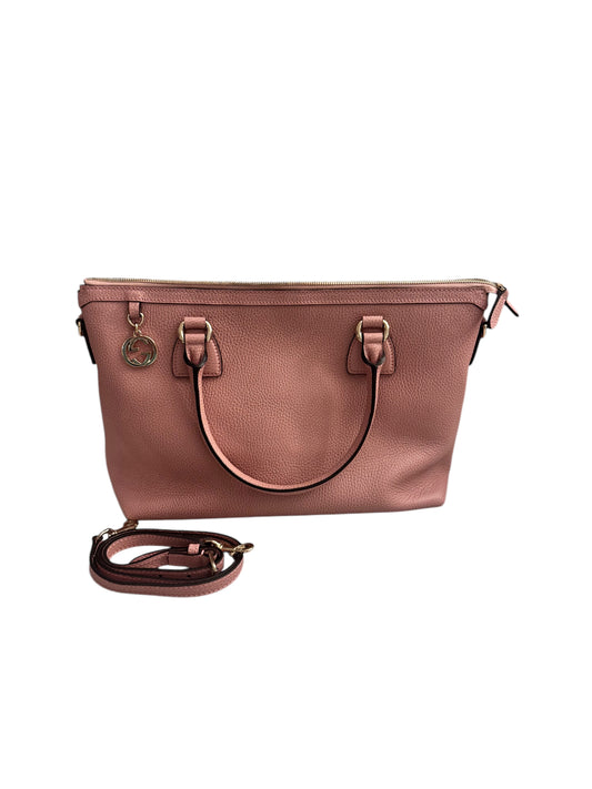 Gucci Leather Dollar Interlocking GG Tote 2 way - Pink