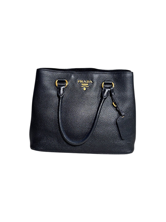 Prada Leather Vitello Daino Tote 2way (Black)